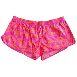 Make + Model Pink and Orange Patterned Sleep Shorts - S